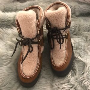 Tory Burch Shearling & Calf-Hair Bootie